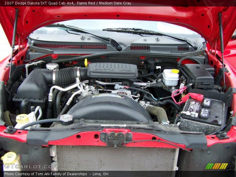 Flame Red / Medium Slate Gray 2007 Dodge Dakota SXT Quad Cab 4x4