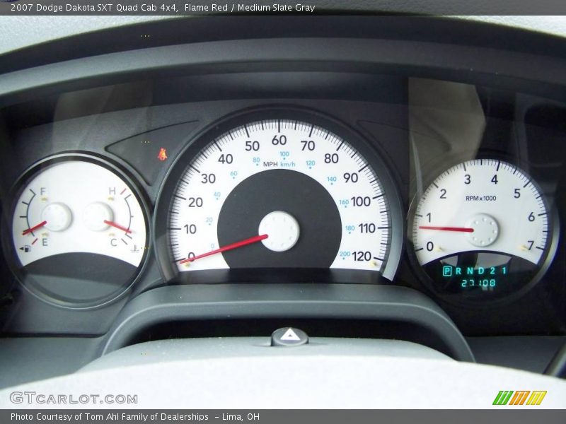 Flame Red / Medium Slate Gray 2007 Dodge Dakota SXT Quad Cab 4x4