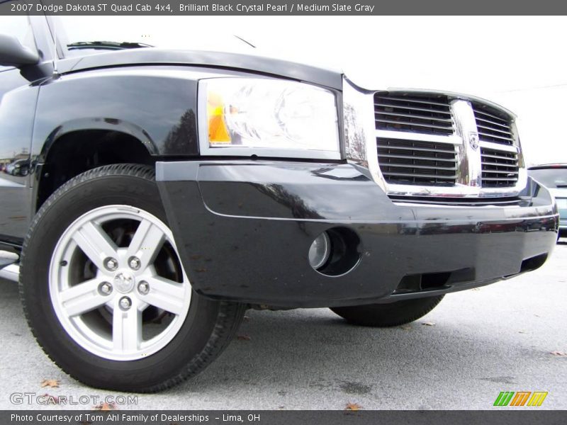 Brilliant Black Crystal Pearl / Medium Slate Gray 2007 Dodge Dakota ST Quad Cab 4x4
