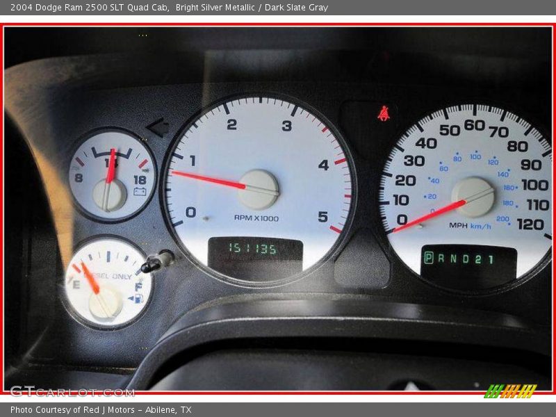 Bright Silver Metallic / Dark Slate Gray 2004 Dodge Ram 2500 SLT Quad Cab