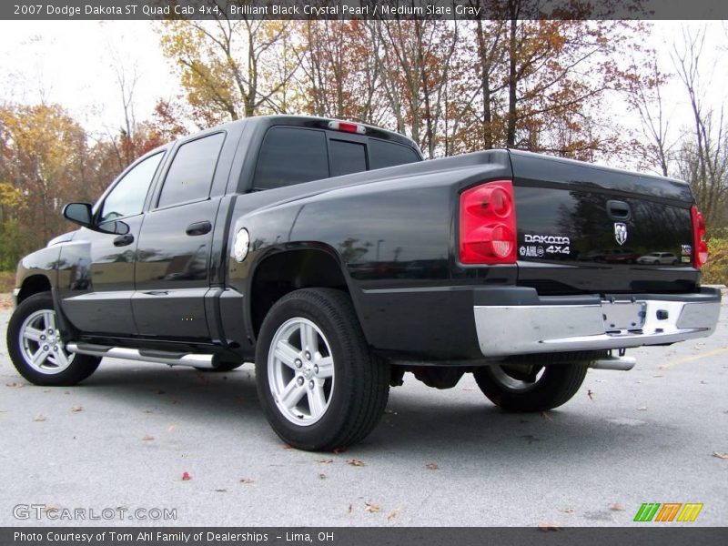 Brilliant Black Crystal Pearl / Medium Slate Gray 2007 Dodge Dakota ST Quad Cab 4x4