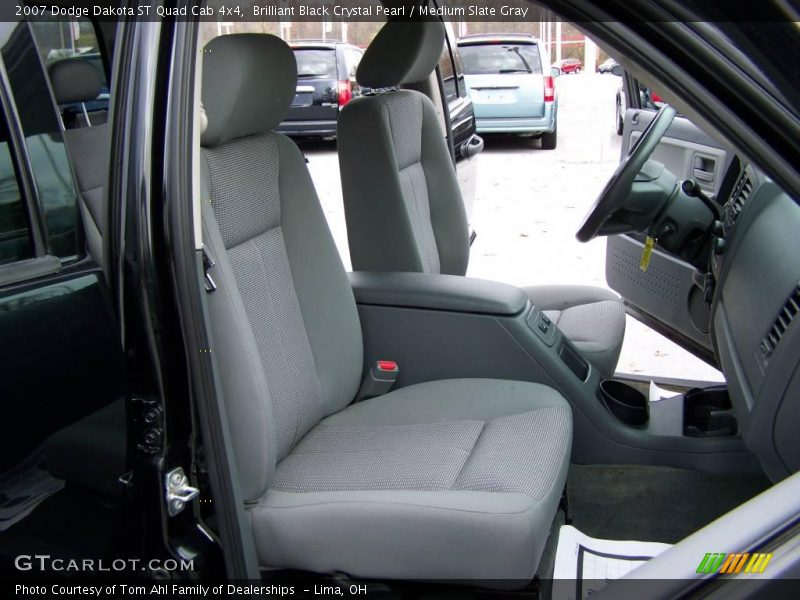 Brilliant Black Crystal Pearl / Medium Slate Gray 2007 Dodge Dakota ST Quad Cab 4x4