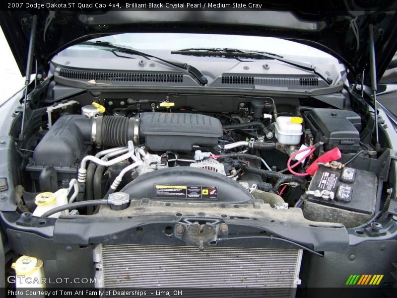 Brilliant Black Crystal Pearl / Medium Slate Gray 2007 Dodge Dakota ST Quad Cab 4x4