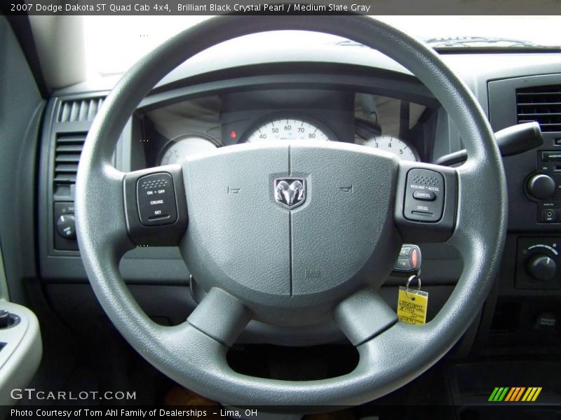 Brilliant Black Crystal Pearl / Medium Slate Gray 2007 Dodge Dakota ST Quad Cab 4x4