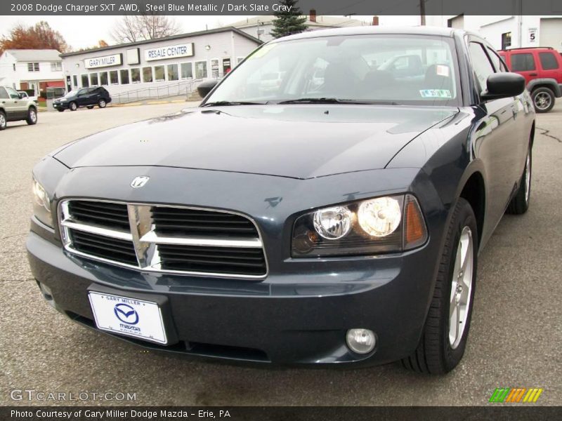 Steel Blue Metallic / Dark Slate Gray 2008 Dodge Charger SXT AWD