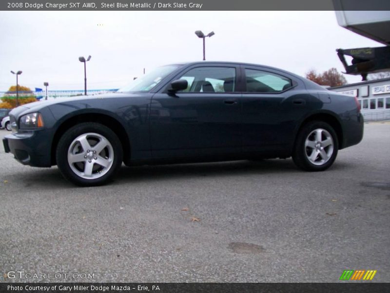 Steel Blue Metallic / Dark Slate Gray 2008 Dodge Charger SXT AWD