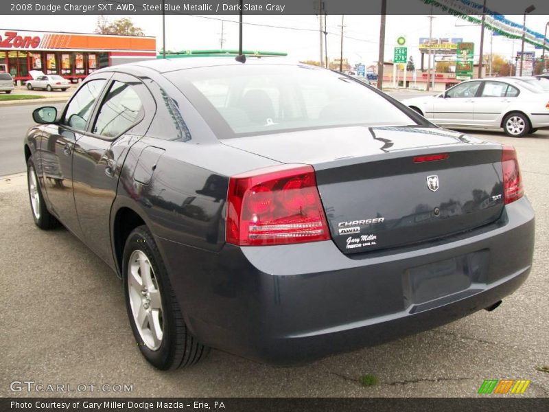Steel Blue Metallic / Dark Slate Gray 2008 Dodge Charger SXT AWD