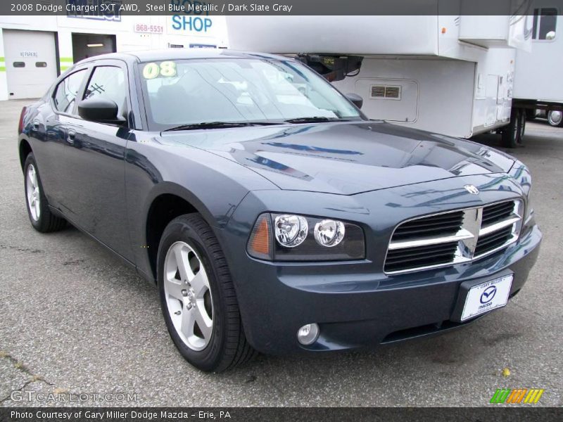 Steel Blue Metallic / Dark Slate Gray 2008 Dodge Charger SXT AWD