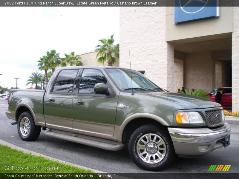 Estate Green Metallic / Castano Brown Leather 2002 Ford F150 King Ranch SuperCrew