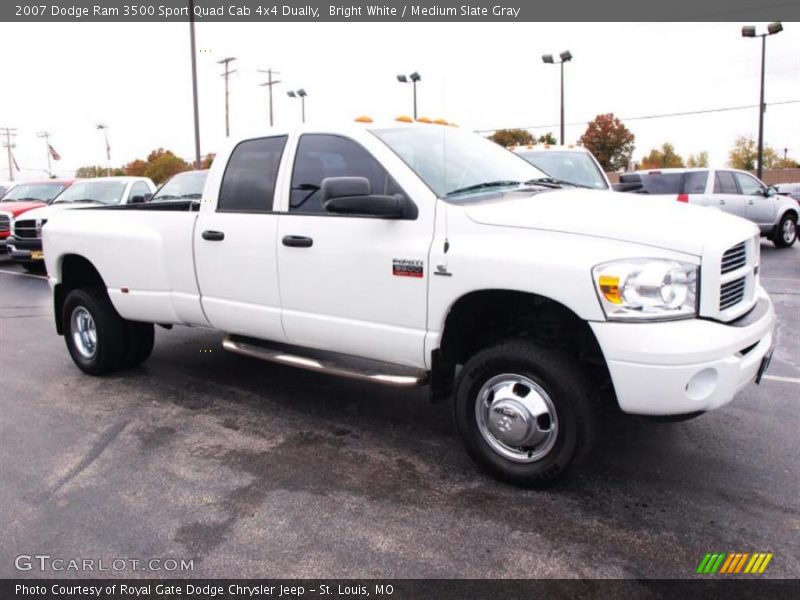 Bright White / Medium Slate Gray 2007 Dodge Ram 3500 Sport Quad Cab 4x4 Dually