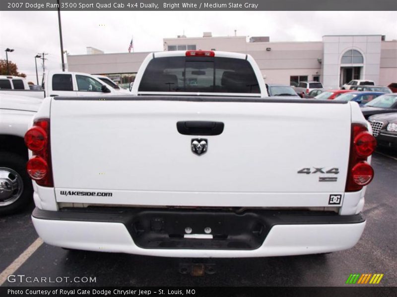 Bright White / Medium Slate Gray 2007 Dodge Ram 3500 Sport Quad Cab 4x4 Dually