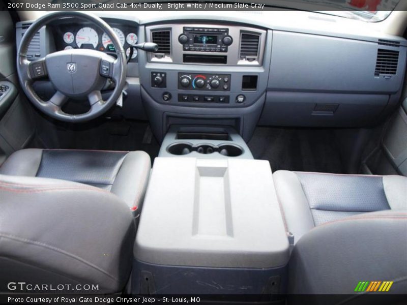 Bright White / Medium Slate Gray 2007 Dodge Ram 3500 Sport Quad Cab 4x4 Dually