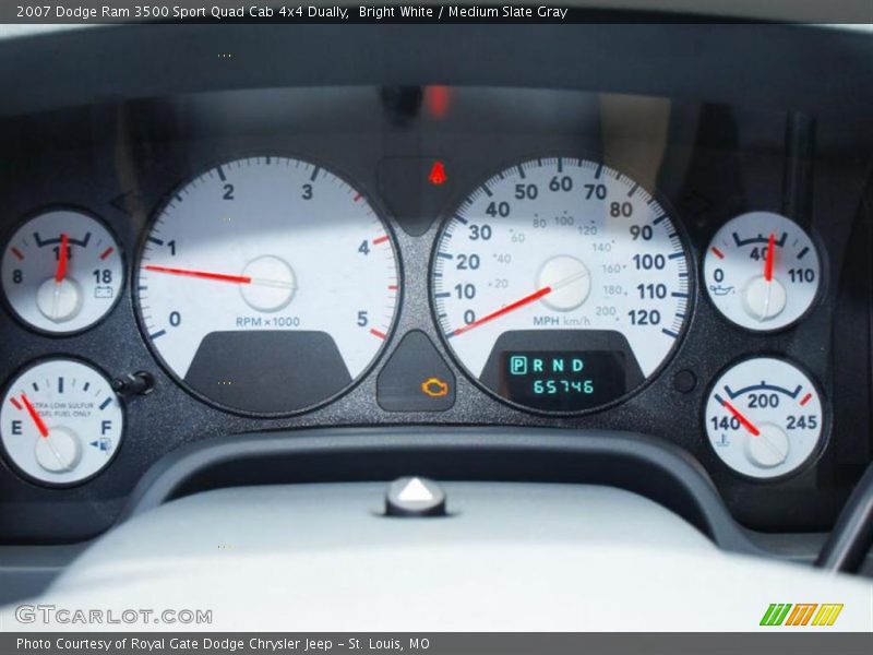 Bright White / Medium Slate Gray 2007 Dodge Ram 3500 Sport Quad Cab 4x4 Dually