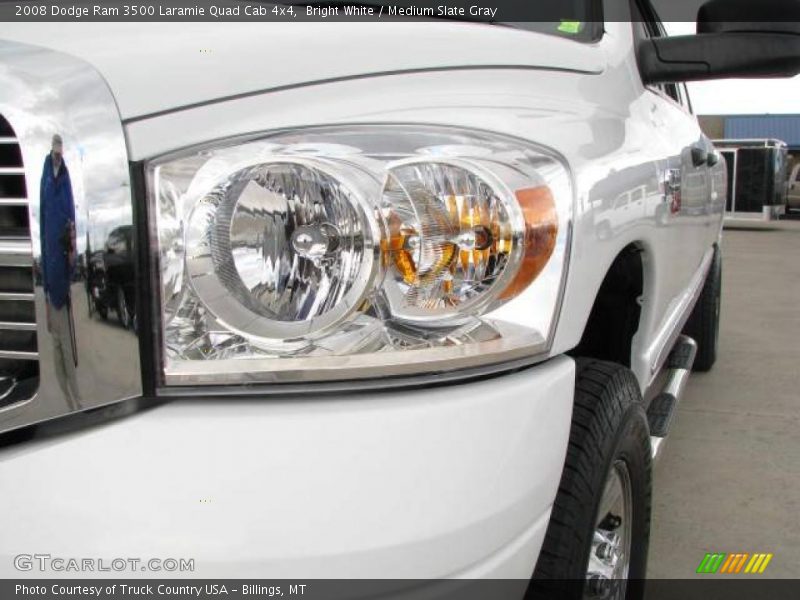 Bright White / Medium Slate Gray 2008 Dodge Ram 3500 Laramie Quad Cab 4x4