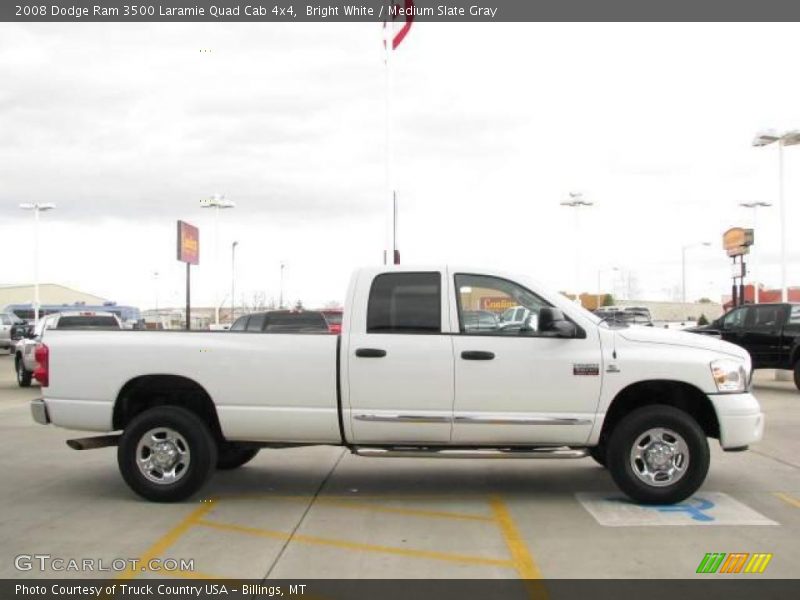 Bright White / Medium Slate Gray 2008 Dodge Ram 3500 Laramie Quad Cab 4x4