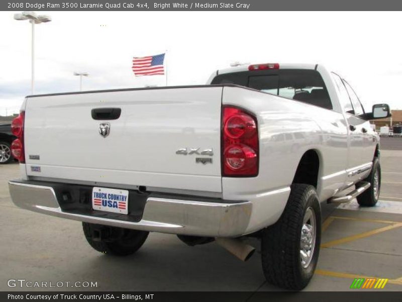 Bright White / Medium Slate Gray 2008 Dodge Ram 3500 Laramie Quad Cab 4x4