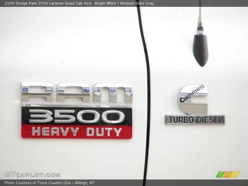 Bright White / Medium Slate Gray 2008 Dodge Ram 3500 Laramie Quad Cab 4x4