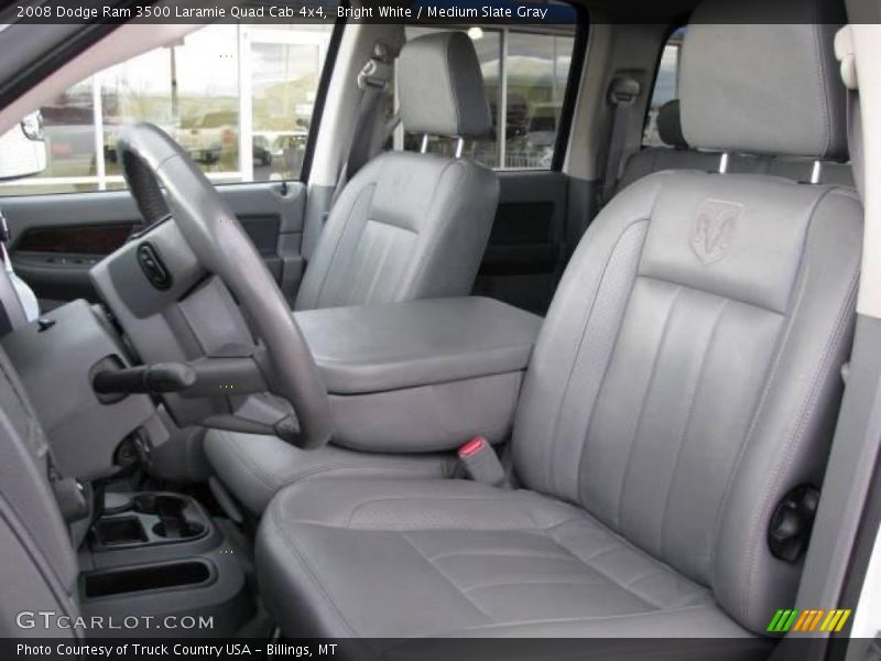 Bright White / Medium Slate Gray 2008 Dodge Ram 3500 Laramie Quad Cab 4x4