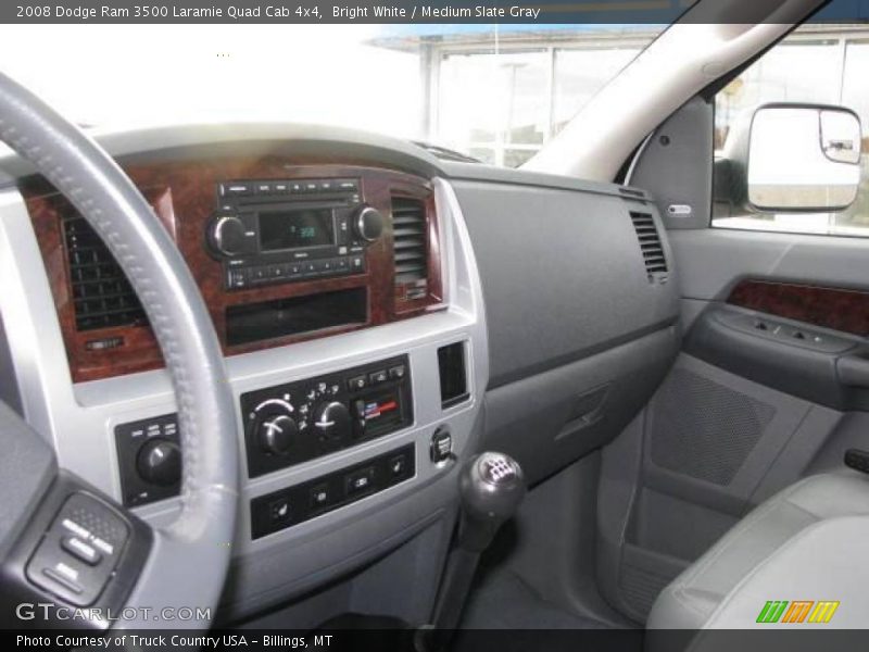 Bright White / Medium Slate Gray 2008 Dodge Ram 3500 Laramie Quad Cab 4x4