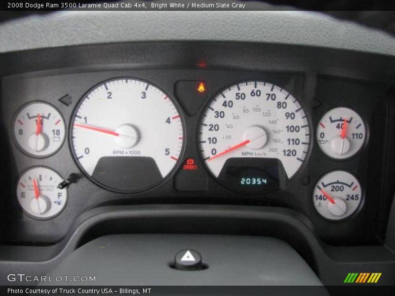 Bright White / Medium Slate Gray 2008 Dodge Ram 3500 Laramie Quad Cab 4x4