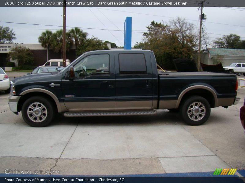 Dark Green Satin Metallic / Castano Brown Leather 2006 Ford F250 Super Duty King Ranch Crew Cab