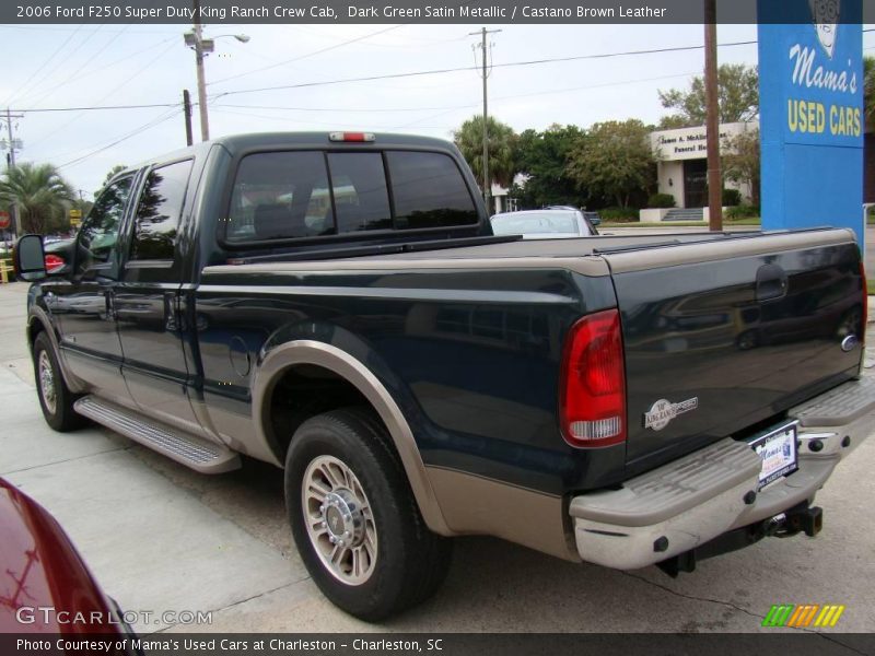 Dark Green Satin Metallic / Castano Brown Leather 2006 Ford F250 Super Duty King Ranch Crew Cab