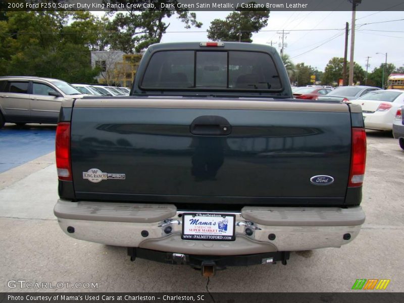 Dark Green Satin Metallic / Castano Brown Leather 2006 Ford F250 Super Duty King Ranch Crew Cab