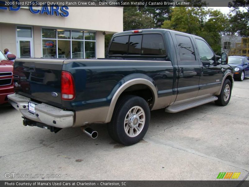 Dark Green Satin Metallic / Castano Brown Leather 2006 Ford F250 Super Duty King Ranch Crew Cab