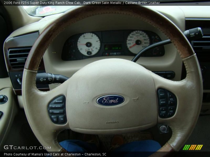Dark Green Satin Metallic / Castano Brown Leather 2006 Ford F250 Super Duty King Ranch Crew Cab