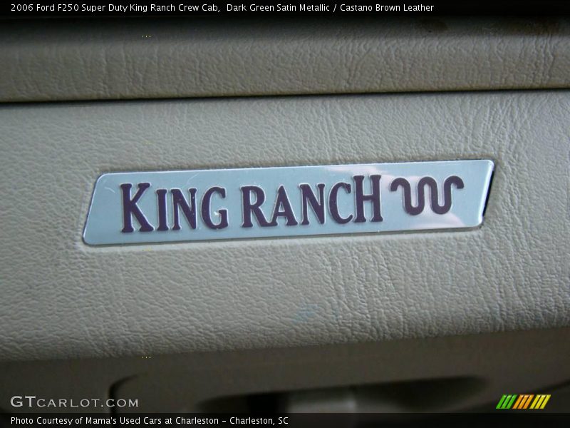 Dark Green Satin Metallic / Castano Brown Leather 2006 Ford F250 Super Duty King Ranch Crew Cab