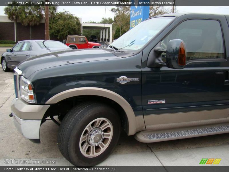 Dark Green Satin Metallic / Castano Brown Leather 2006 Ford F250 Super Duty King Ranch Crew Cab