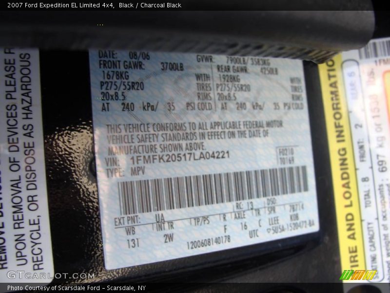 Black / Charcoal Black 2007 Ford Expedition EL Limited 4x4