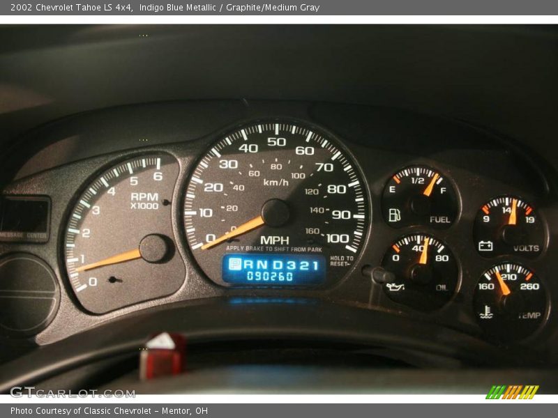 Indigo Blue Metallic / Graphite/Medium Gray 2002 Chevrolet Tahoe LS 4x4