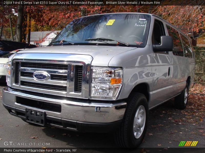 Brilliant Silver Metallic / Medium Flint 2009 Ford E Series Van E350 Super Duty XLT Extended Passenger