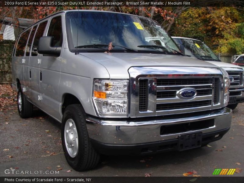 Brilliant Silver Metallic / Medium Flint 2009 Ford E Series Van E350 Super Duty XLT Extended Passenger