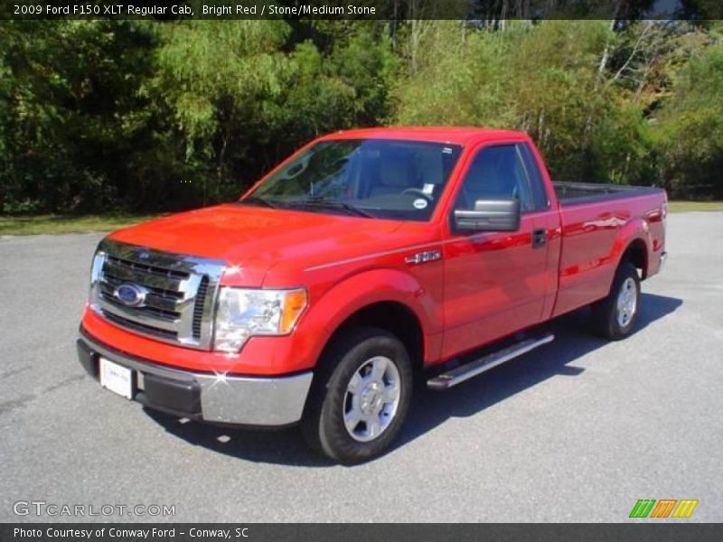 Bright Red / Stone/Medium Stone 2009 Ford F150 XLT Regular Cab