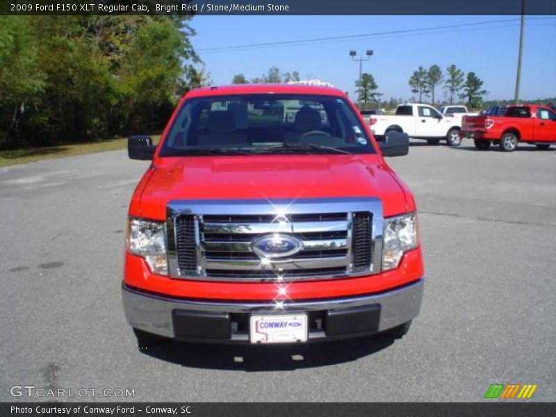 Bright Red / Stone/Medium Stone 2009 Ford F150 XLT Regular Cab