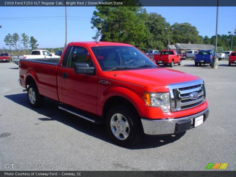 Bright Red / Stone/Medium Stone 2009 Ford F150 XLT Regular Cab