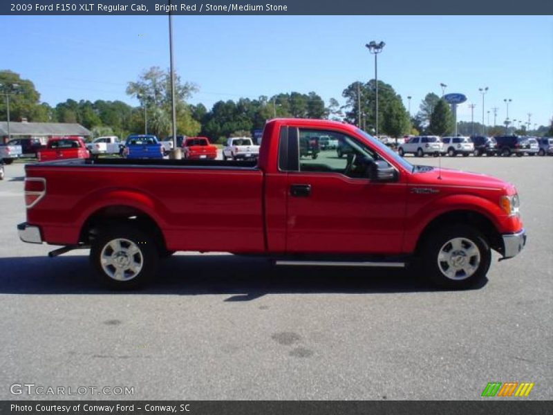 Bright Red / Stone/Medium Stone 2009 Ford F150 XLT Regular Cab