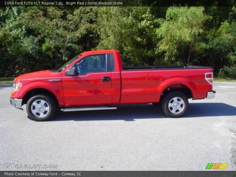 Bright Red / Stone/Medium Stone 2009 Ford F150 XLT Regular Cab