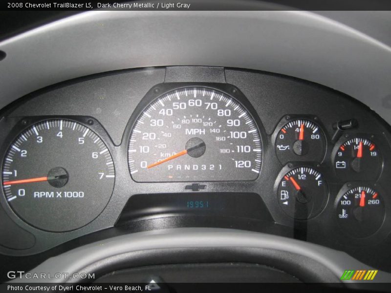 Dark Cherry Metallic / Light Gray 2008 Chevrolet TrailBlazer LS
