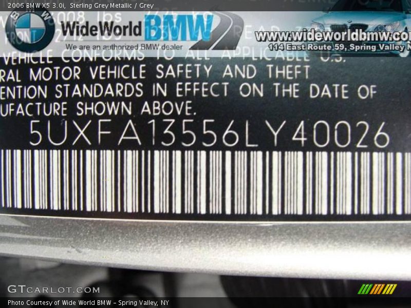 Sterling Grey Metallic / Grey 2006 BMW X5 3.0i
