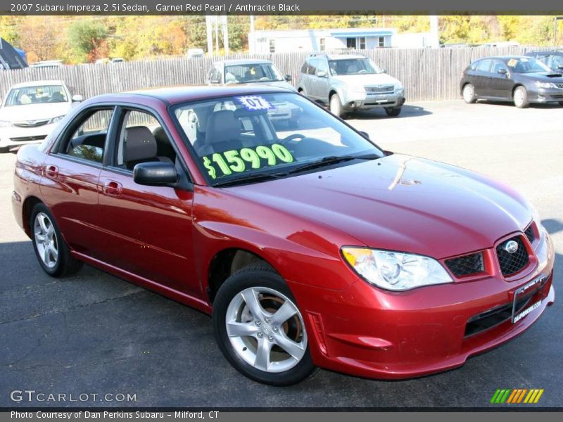 Garnet Red Pearl / Anthracite Black 2007 Subaru Impreza 2.5i Sedan