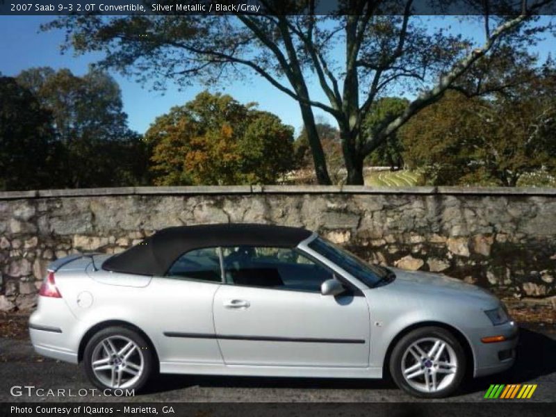 Silver Metallic / Black/Gray 2007 Saab 9-3 2.0T Convertible