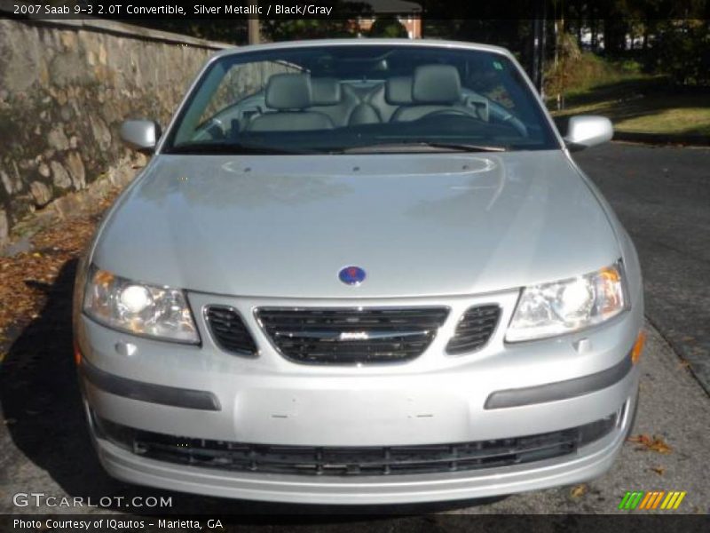 Silver Metallic / Black/Gray 2007 Saab 9-3 2.0T Convertible