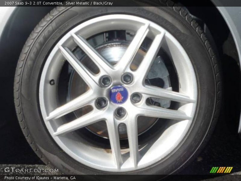 Silver Metallic / Black/Gray 2007 Saab 9-3 2.0T Convertible