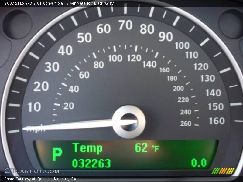 Silver Metallic / Black/Gray 2007 Saab 9-3 2.0T Convertible
