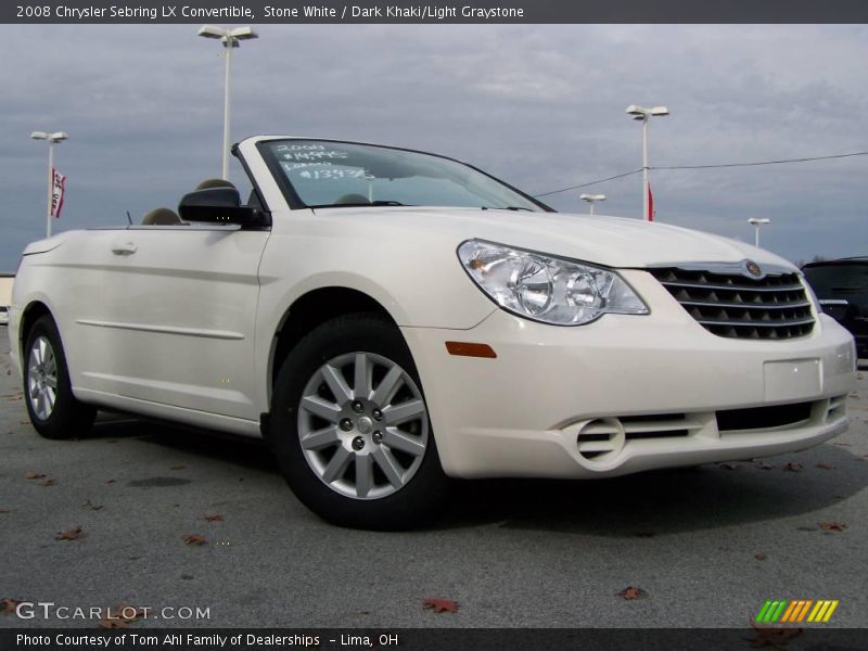 Stone White / Dark Khaki/Light Graystone 2008 Chrysler Sebring LX Convertible