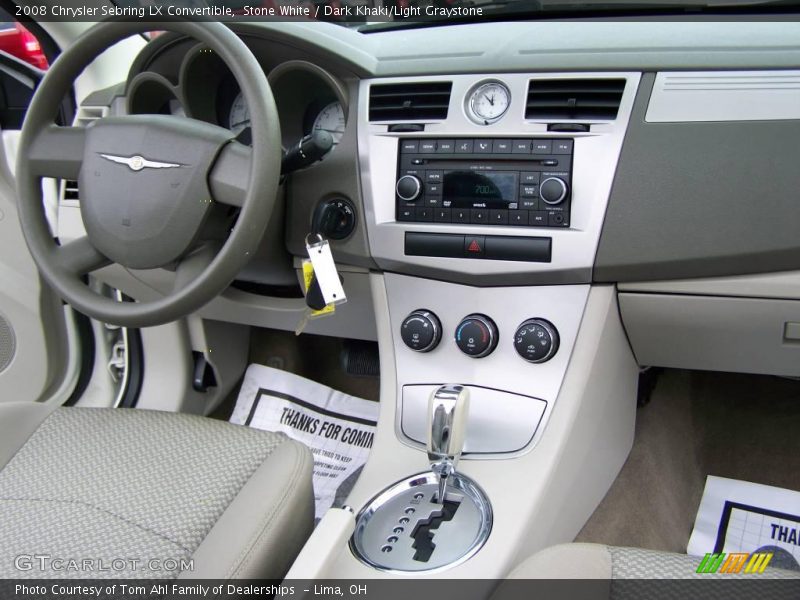 Stone White / Dark Khaki/Light Graystone 2008 Chrysler Sebring LX Convertible