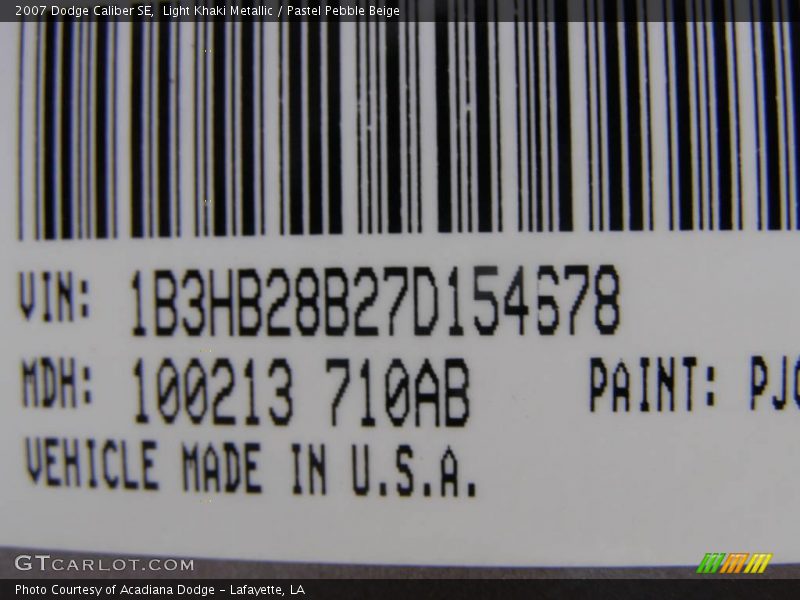 Light Khaki Metallic / Pastel Pebble Beige 2007 Dodge Caliber SE